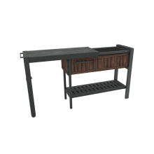 Extendable Party Station walnut tone party table