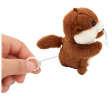 Plush Otter with Wiggle Tail and Squeak Sounds Keychain 12.5 cm