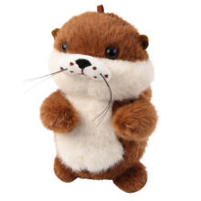 Plush Otter with Wiggle Tail and Squeak Sounds Keychain 12.5 cm