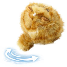 Plush Kitten with Wiggle Tail Squeaking Sounds Keychain 9 cm