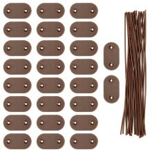 Mounting kit for balcony cover mats, 26 pcs., mounting accessories for balcony covers, brown