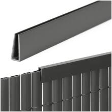 Cover, profile for 100 cm PVC covering for balcony, terrace, fence, dark gray