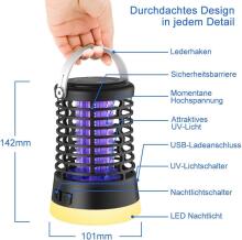 Insect Killer Electric Mosquito Art.296480 Lamp with USB-C Charge for Camping, Garden, Balcony, Bedroom, Mosquito Trap with Hanging Hook