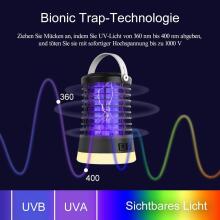 Insect Killer Electric Mosquito Art.296480 Lamp with USB-C Charge for Camping, Garden, Balcony, Bedroom, Mosquito Trap with Hanging Hook