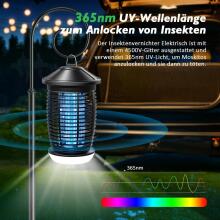 Insect Killer Electric Mosquito Art.296480 Lamp with USB-C Charge for Camping, Garden, Balcony, Bedroom, Mosquito Trap with Hanging Hook
