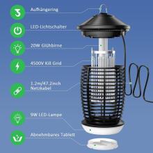 Insect Killer Electric Mosquito Art.296480 Lamp with USB-C Charge for Camping, Garden, Balcony, Bedroom, Mosquito Trap with Hanging Hook