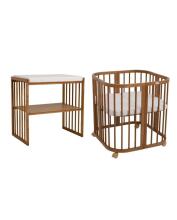 Waldin Baby Collection Bed Crib  7 in 1 Art.296539 Vintage Multifunctional wooden 7-in-1 transforming crib