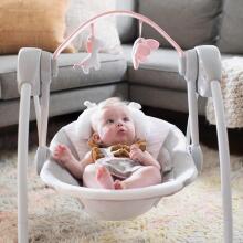 Ingenuity Comfort 2 Go Portable Baby Swing Art.296543 Pink pārnēsājams šūpuļkrēsls