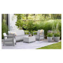 Garden furniture set Scandi Linea 3 Seater Set light grey/dark steel grey