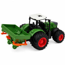 Lauksaimniecības traktors ar sējmašīnu gumijas riepām lauksaimniecības mašīna 1:24