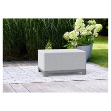 Garden table/storage box Scandi Storage Table light grey/dark steel grey
