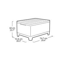 Garden table/storage box Scandi Storage Table pebble grey/light beige