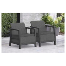 Garden chairs 2 pcs Scandi Linea grey