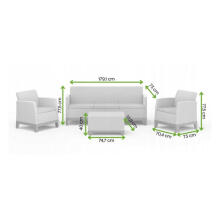 Dārza mēbeļu komplekts Scandi Forma 3 Seater Set gaiši pelēks/tumša tērauda pelēks
