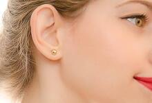 La Bebe™ Pure Silver 925 Classic Lumière Studs Art.2203472 Silver stud earrings with gold coverage