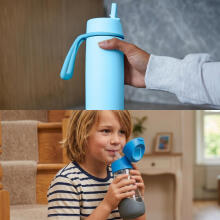Hydro Team Set: 690 ml Lagoon Insulated Bottle + 450 ml Blue Slate Tritan Water Bottle with Straw, b.box