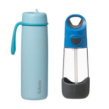 Hydro Team Set: 690 ml Lagoon Insulated Bottle + 450 ml Blue Slate Tritan Water Bottle with Straw, b.box