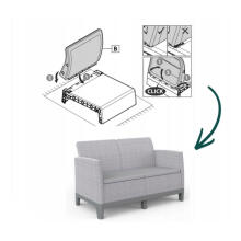 Garden sofa two-seater Scandi Form 2 Seater Sofa light gray/dark steel gray