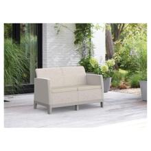 Garden sofa two-seater Scandi Form 2 Seater Sofa pebble gray/light beige