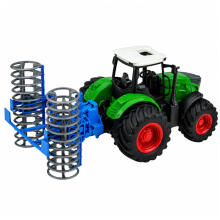 Lauksaimniecības traktors ar rulli zaļš 1:24
