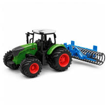 Lauksaimniecības traktors ar rulli zaļš 1:24
