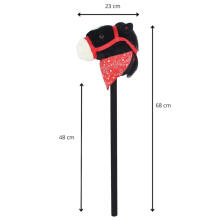 Mīkstā rotaļlieta - 49689 - ZIRGS ar SKANU uz STABIŅA - MELNS - izmērs 68 cm
