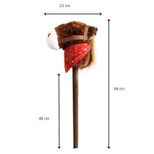 Plush toy - 49337 - HORSE with SOUND  on STICK - BROWN - size 68 cm