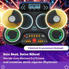 VTech Kidi DJ Drums Art.297323 elektroniskās bungas ar gaismas efektiem un mācību režīmu - bērniem no 6 līdz 12 gadu vecumam
