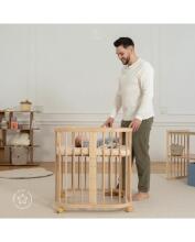 Waldin Baby Collection Bed Crib  7 in 1 Art.297431 Natural Multifunctional wooden 7-in-1 transforming crib