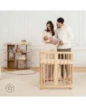 Waldin Baby Collection Bed Crib  7 in 1 Art.297431 Natural Multifunctional wooden 7-in-1 transforming crib