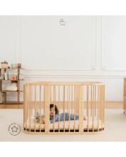 Waldin Baby Collection Bed Crib  7 in 1 Art.297431 Natural Multifunctional wooden 7-in-1 transforming crib
