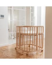Waldin Baby Collection Bed Crib  7 in 1 Art.297431 Natural Multifunctional wooden 7-in-1 transforming crib