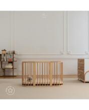 Waldin Baby Collection Bed Crib  7 in 1 Art.297431 Natural Multifunctional wooden 7-in-1 transforming crib