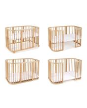 Waldin Baby Collection Bed Crib  7 in 1 Art.297431 Natural Multifunctional wooden 7-in-1 transforming crib