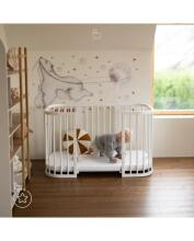 Waldin Baby Collection Bed Crib  7 in 1 Art.297432 White Koka daudzfunkcionāla gulta 7 vienā ar matraci