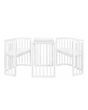 Waldin Baby Collection Bed Crib  7 in 1 Art.297432 White Koka daudzfunkcionāla gulta 7 vienā ar matraci