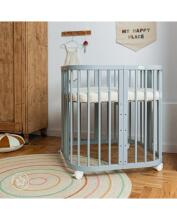 Waldin Baby Collection Bed Crib  7 in 1 Art.297433 Grey Koka daudzfunkcionāla gulta 7 vienā ar matraci