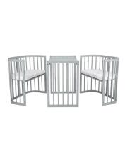 Waldin Baby Collection Bed Crib  7 in 1 Art.297433 Grey Koka daudzfunkcionāla gulta 7 vienā ar matraci