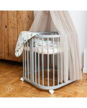 Waldin Baby Collection Bed Crib  7 in 1 Art.297433 Grey Koka daudzfunkcionāla gulta 7 vienā ar matraci