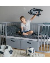Waldin Baby Collection Bed Crib  7 in 1 Art.297433 Grey Koka daudzfunkcionāla gulta 7 vienā ar matraci