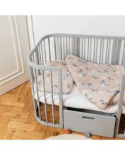 Waldin Baby Collection Bed Crib  7 in 1 Art.297433 Grey Koka daudzfunkcionāla gulta 7 vienā ar matraci