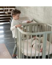 Waldin Baby Collection Bed Crib  7 in 1 Art.297434 Olive Многофункциональная деревянная кроватка-трансформер 7 в 1 с матрасом