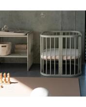 Waldin Baby Collection Bed Crib  7 in 1 Art.297434 Olive Многофункциональная деревянная кроватка-трансформер 7 в 1 с матрасом