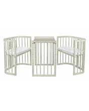 Waldin Baby Collection Bed Crib  7 in 1 Art.297434 Olive Многофункциональная деревянная кроватка-трансформер 7 в 1 с матрасом