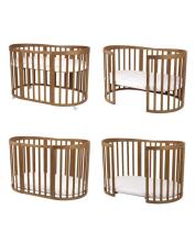 Waldin Oval Baby Collection Bed Crib  7 in 1 Art.297435 Vintage Koka ovāla daudzfunkcionāla gulta 7 vienā ar matraci