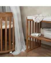 Waldin Oval Baby Collection Bed Crib  7 in 1 Art.297435 Vintage Koka ovāla daudzfunkcionāla gulta 7 vienā ar matraci