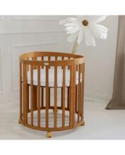 Waldin Oval Baby Collection Bed Crib  7 in 1 Art.297435 Vintage Koka ovāla daudzfunkcionāla gulta 7 vienā ar matraci