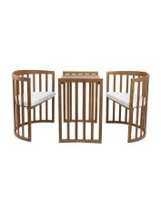 Waldin Oval Baby Collection Bed Crib  7 in 1 Art.297435 Vintage Koka ovāla daudzfunkcionāla gulta 7 vienā ar matraci