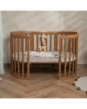 Waldin Oval Baby Collection Bed Crib  7 in 1 Art.297435 Vintage Koka ovāla daudzfunkcionāla gulta 7 vienā ar matraci