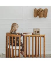 Waldin Oval Baby Collection Bed Crib  7 in 1 Art.297435 Vintage Koka ovāla daudzfunkcionāla gulta 7 vienā ar matraci